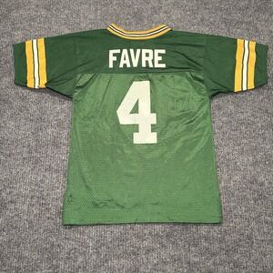 Vintage Green‎ Bay Packers Brett Favre #4 Jersey Logo Athletic Sz Youth Medium